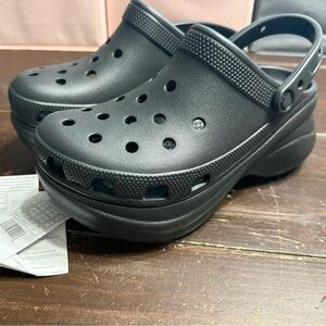 CROCS Black Platform Clogs